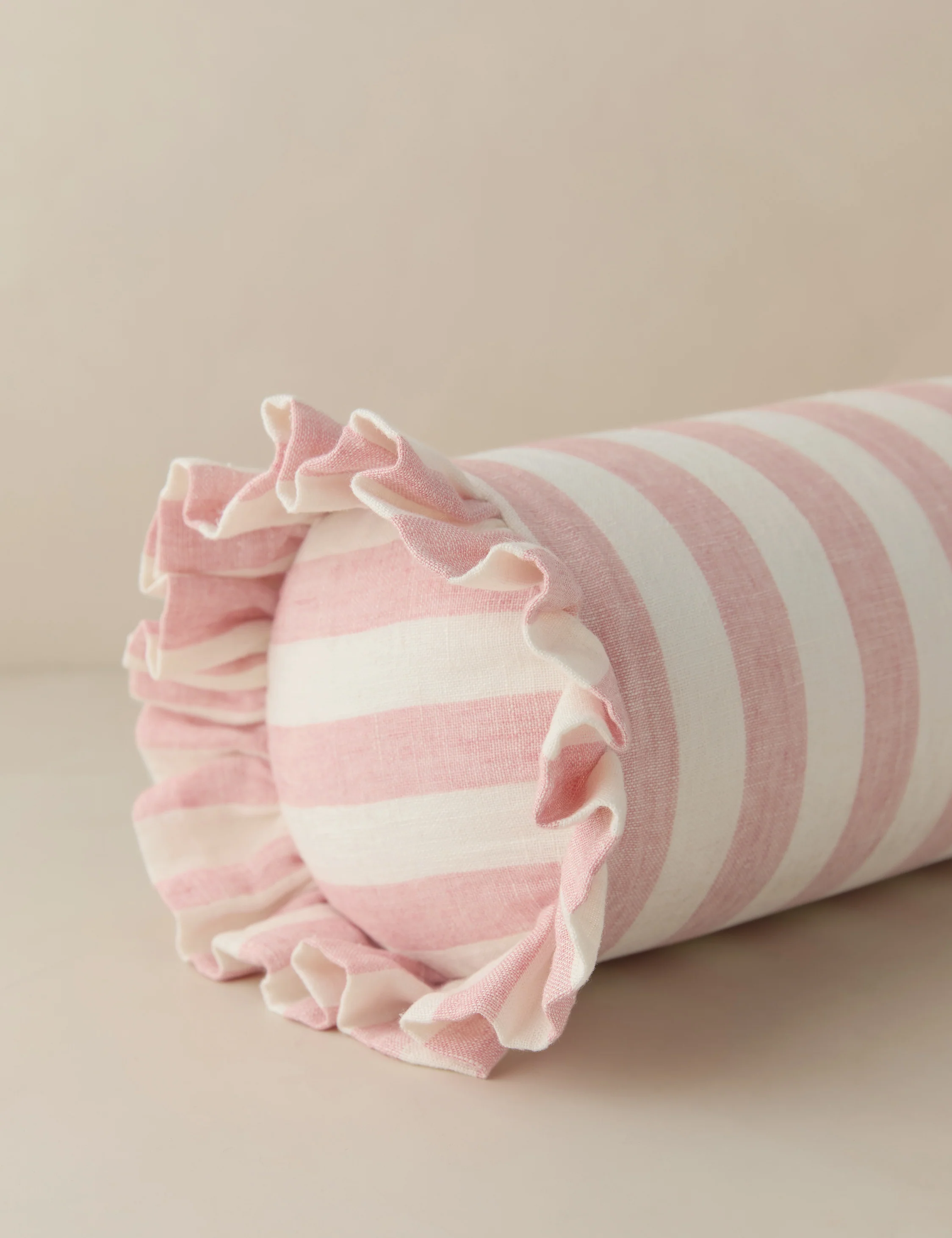 Amaroso Linen Ruffle Bolster Pillow - Image 13