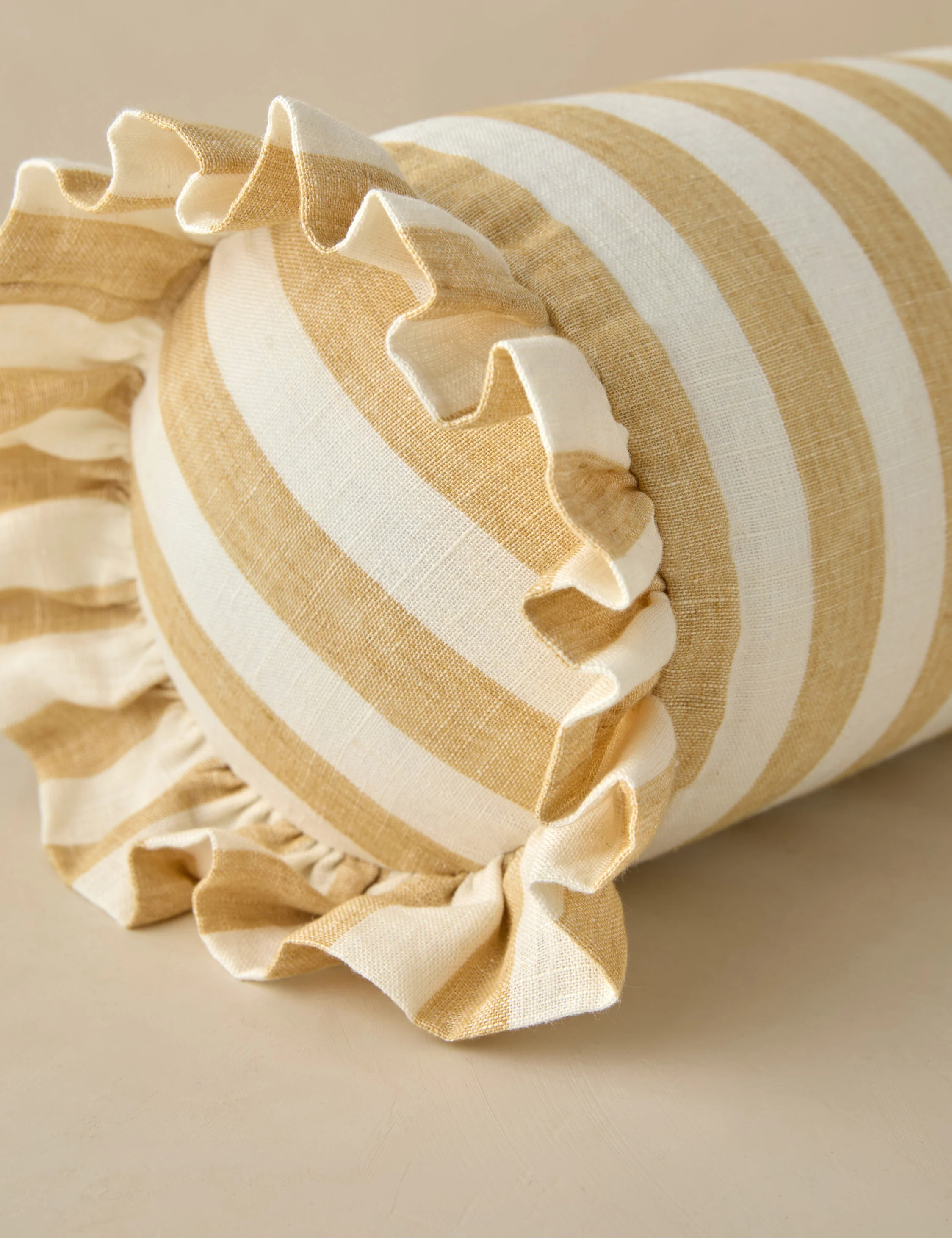 Amaroso Linen Ruffle Bolster Pillow - Image 5