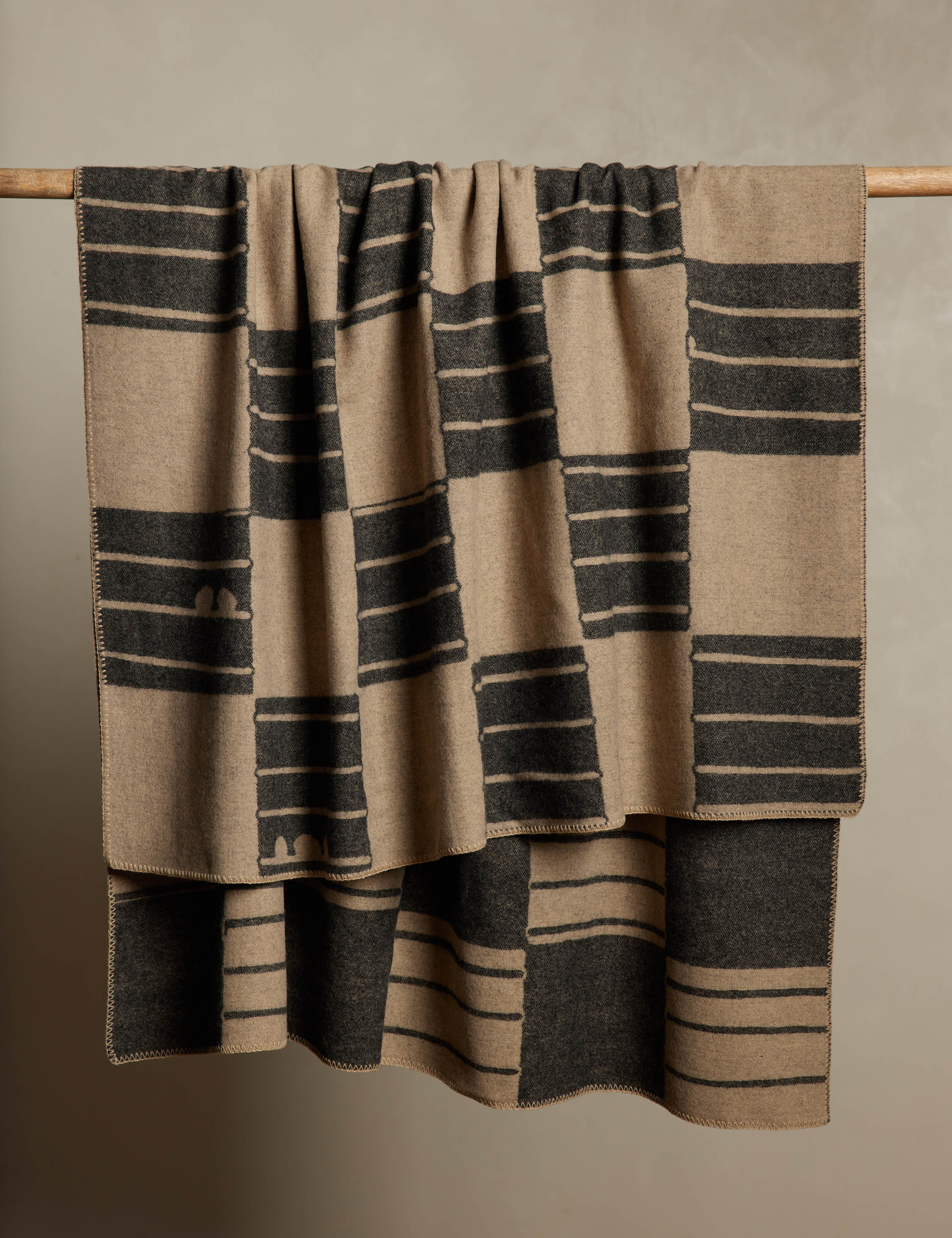 Checkered Reversible Wool Throw by Sarah Sherman Samuel - Image 5