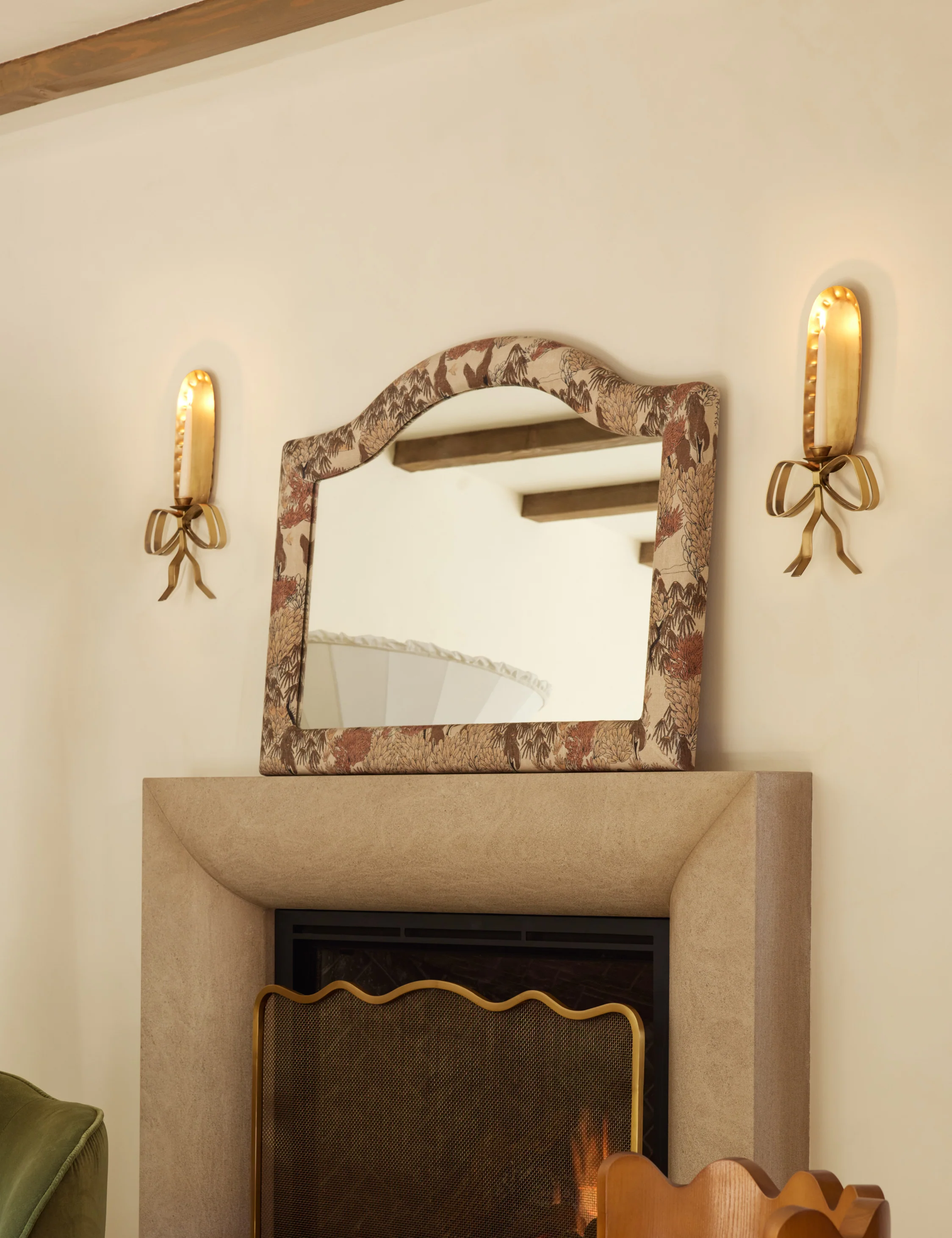 Garden Walk Upholstered Mantel Mirror by Sarah Sherman Samuel - Image 7
