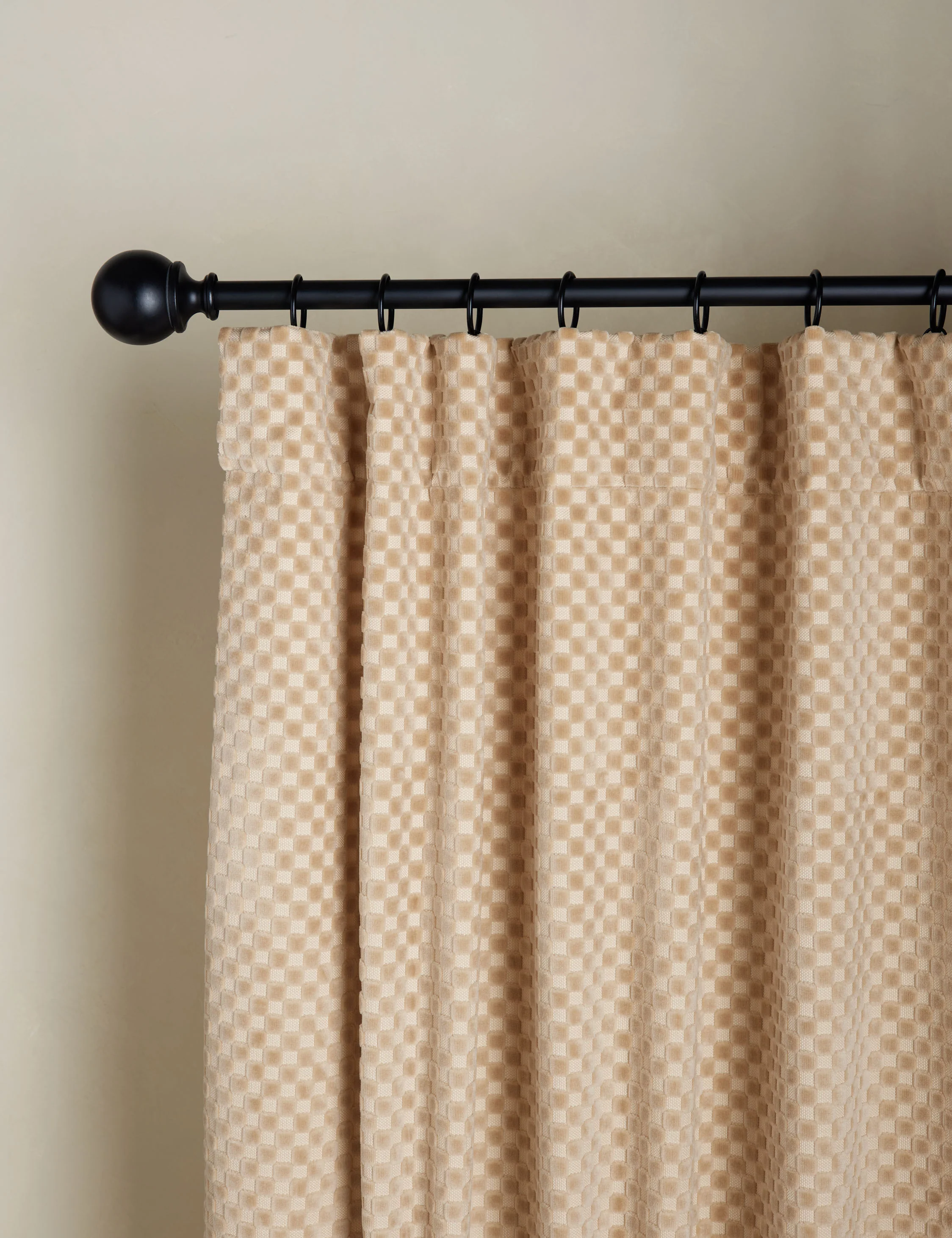 Hi-Lo Checker Velvet Curtain Panel By Sarah  Sherman Samuel - Image 8