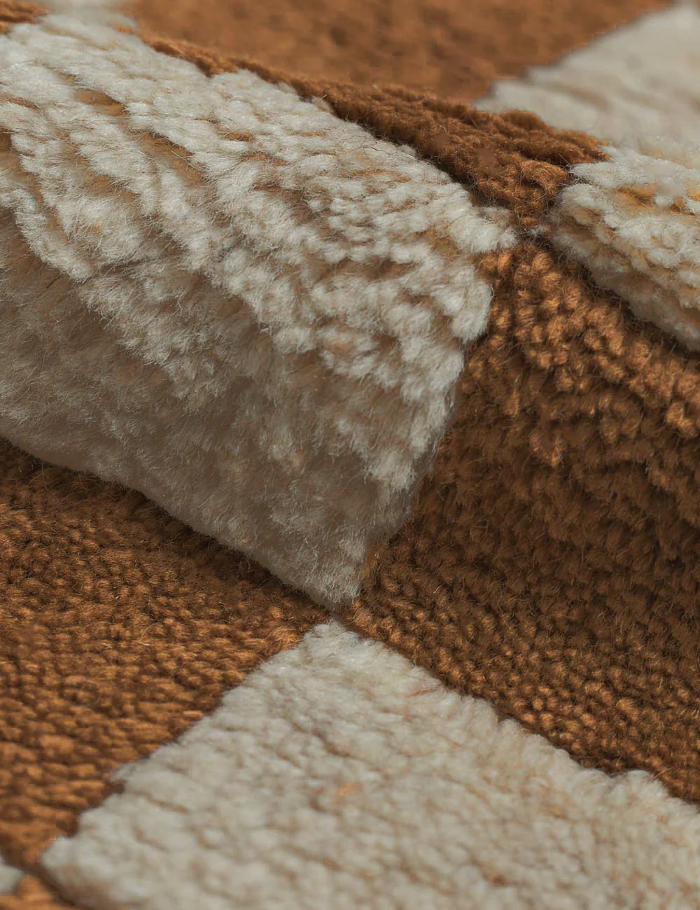 Irregular Checkerboard Hand-Knotted Wool Rug Swatch by Sarah Sherman Samuel, Ochre - Image 2