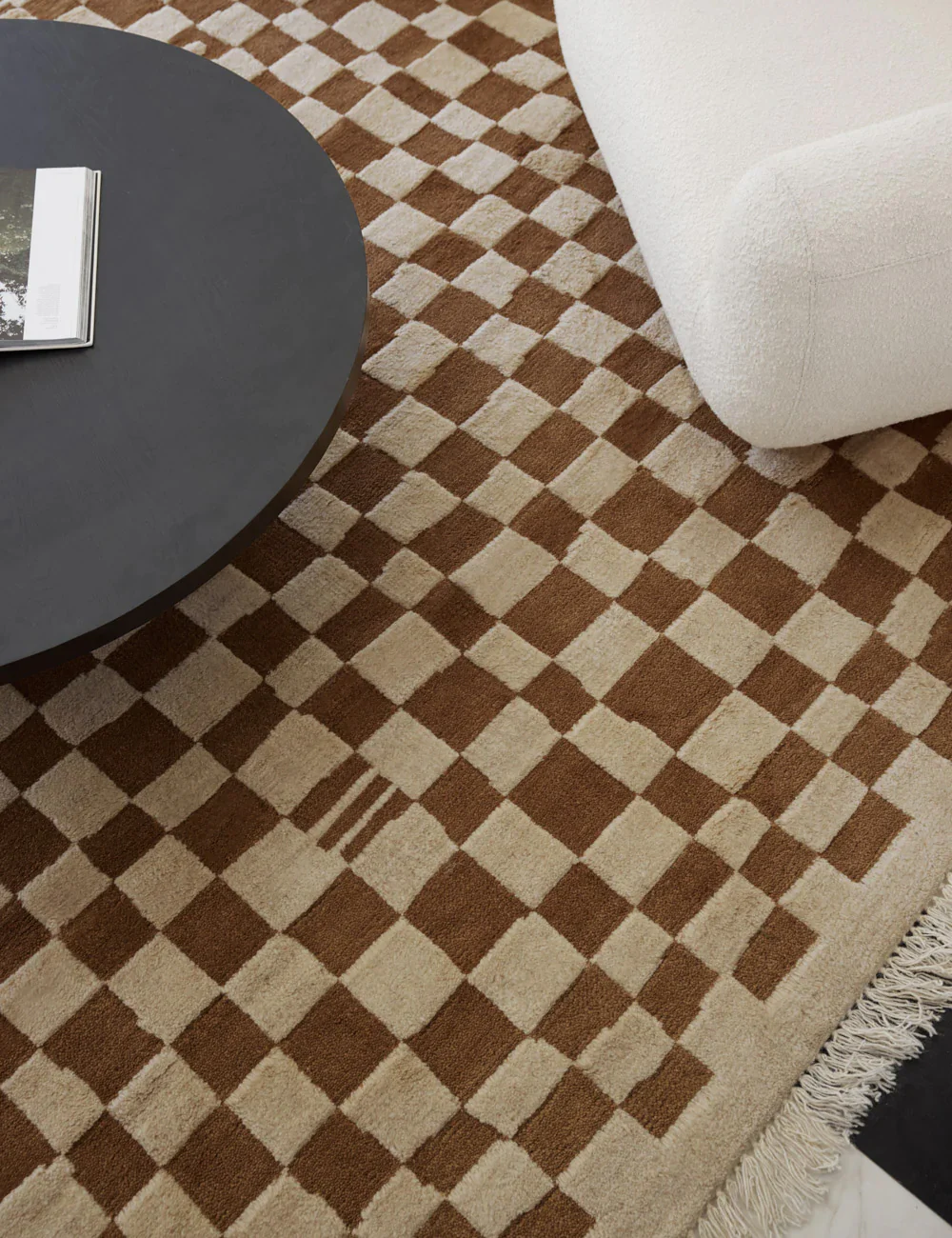 Irregular Checkerboard Hand-Knotted Wool Rug by Sarah Sherman Samuel - Image 13