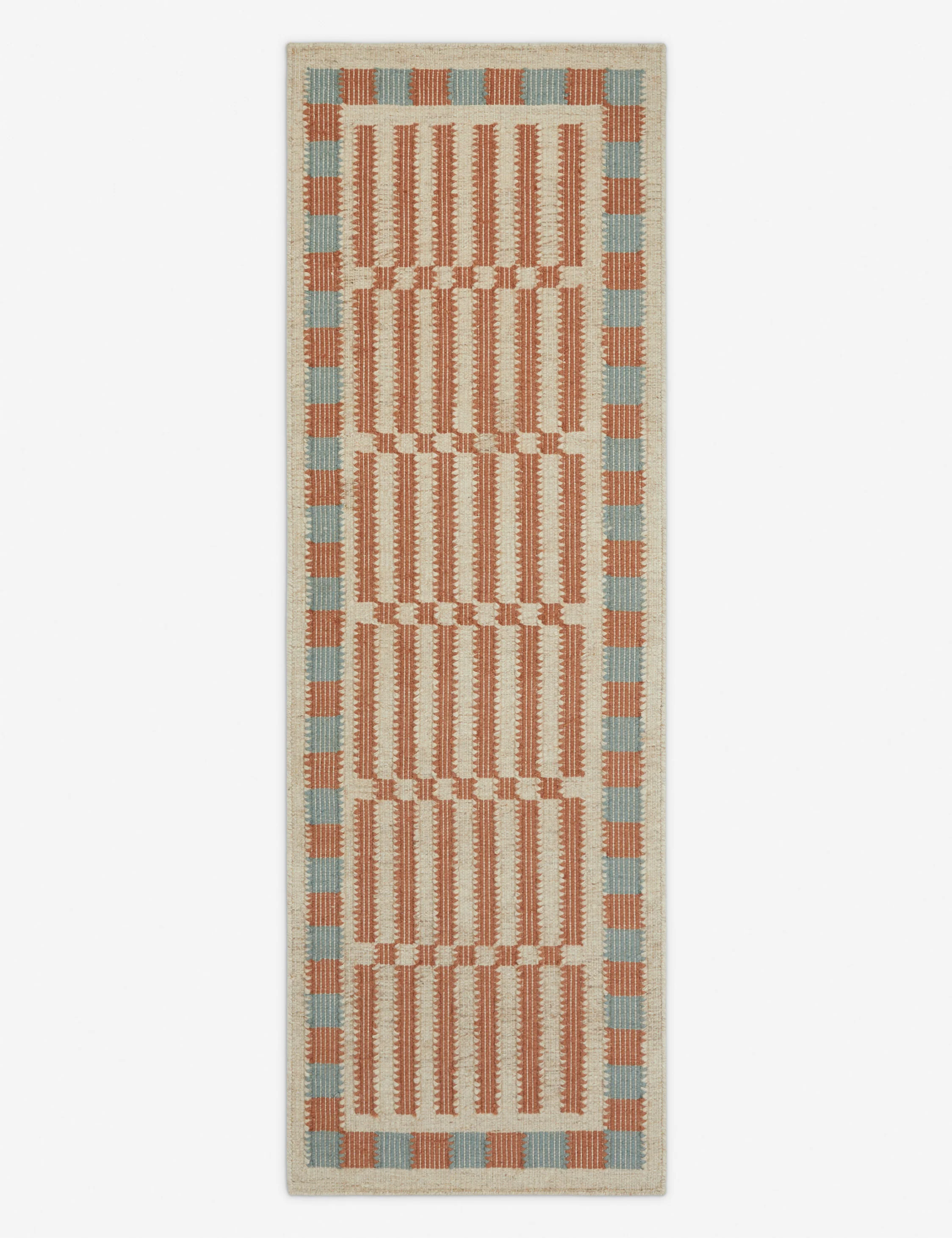 Joslin Flat Weave Blend Rug Swatch, Rose and Blue - Image 8