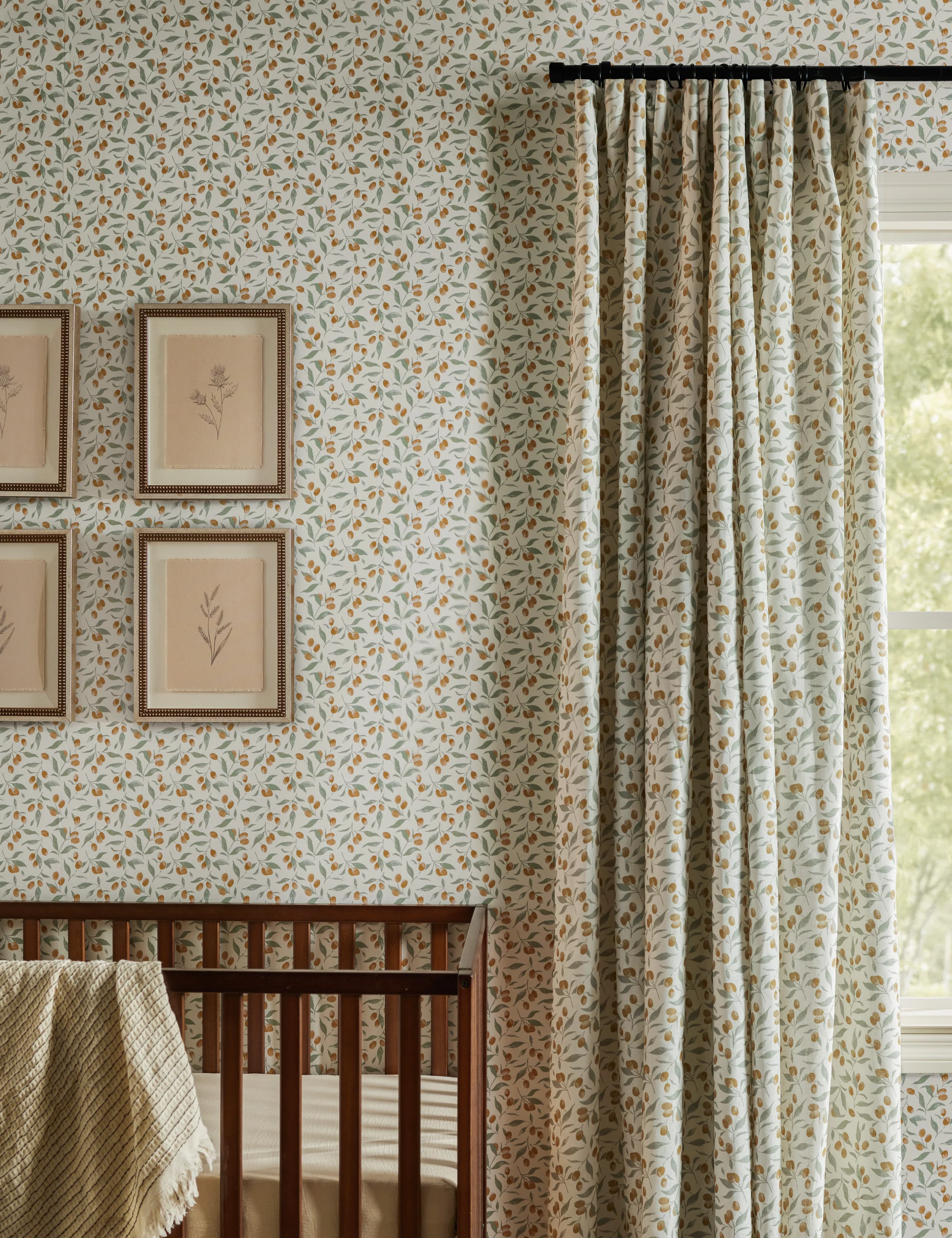 Kumquats Linen Curtain Panel by Rylee + Cru