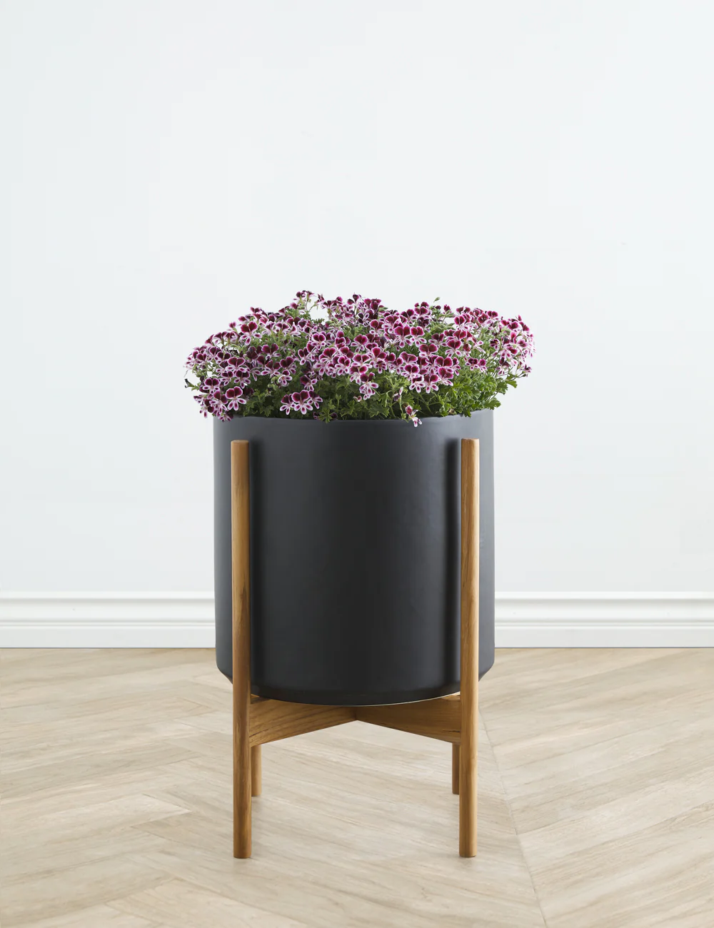 Ceramic Planter Pot + Teak Stand by LBE Design - Image 4
