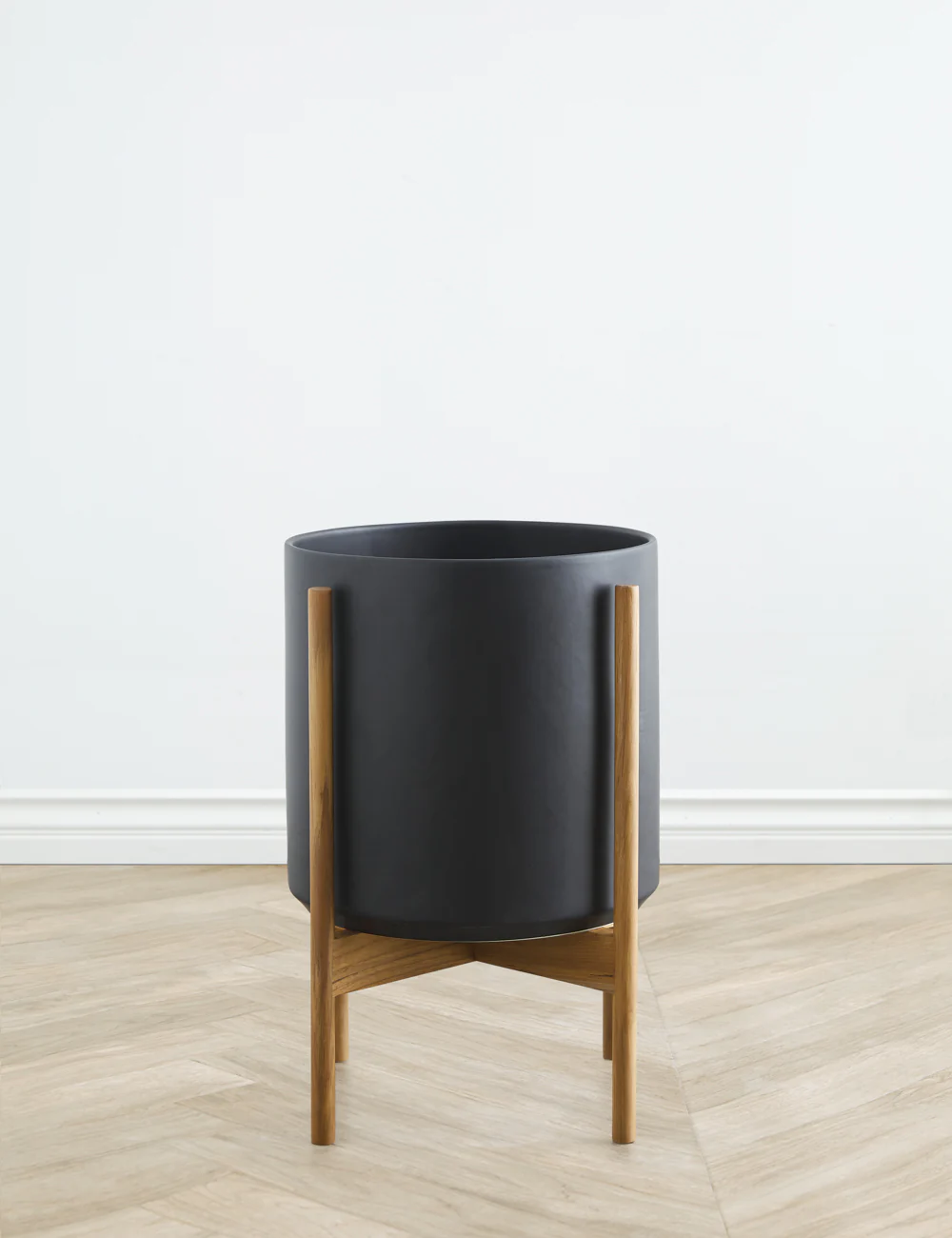 Ceramic Planter Pot + Teak Stand by LBE Design - Image 5