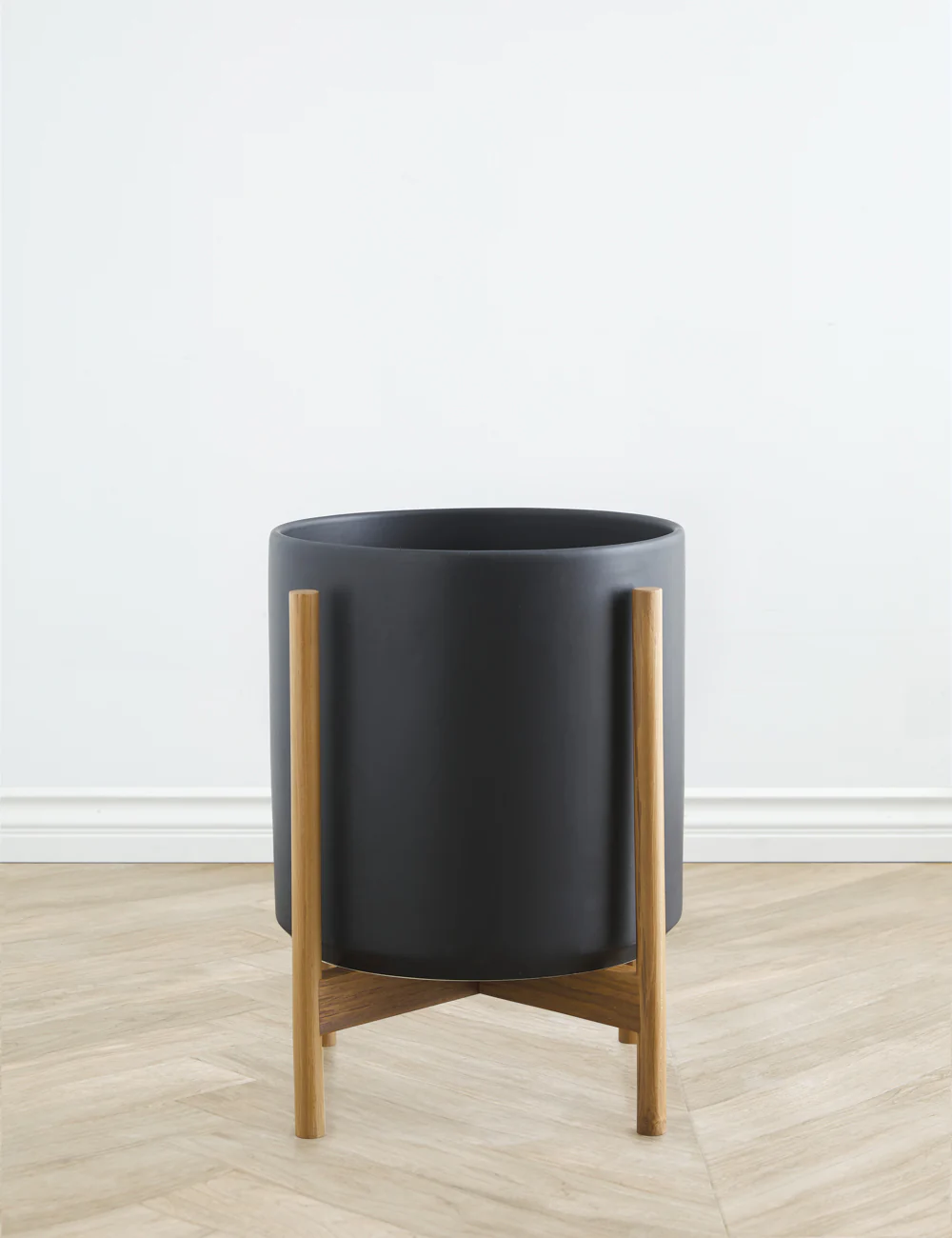 Ceramic Planter Pot + Teak Stand by LBE Design - Image 8
