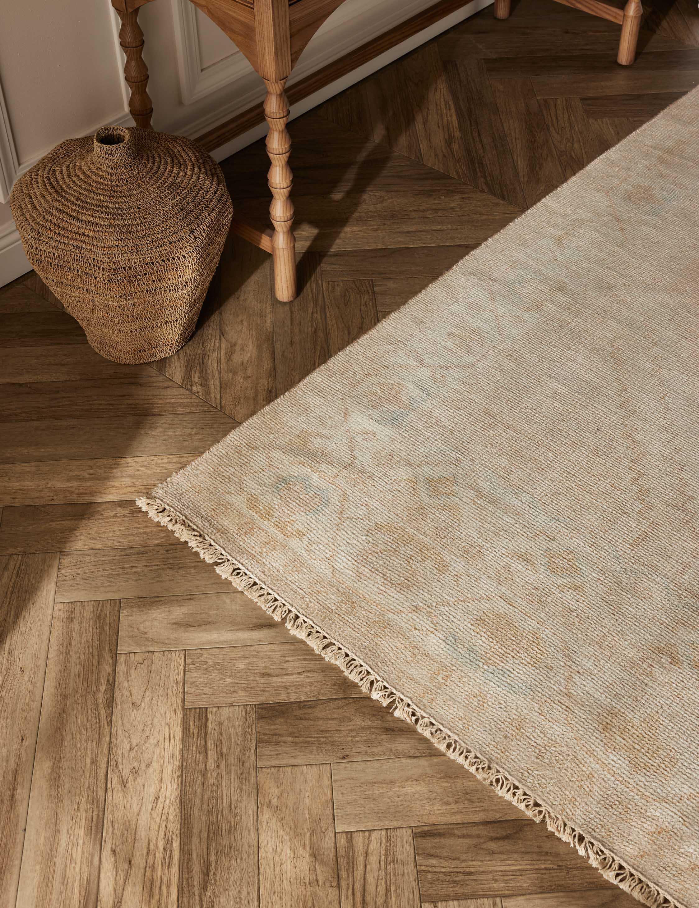 Lotus Hand-Knotted Wool-Blend Rug - Image 3