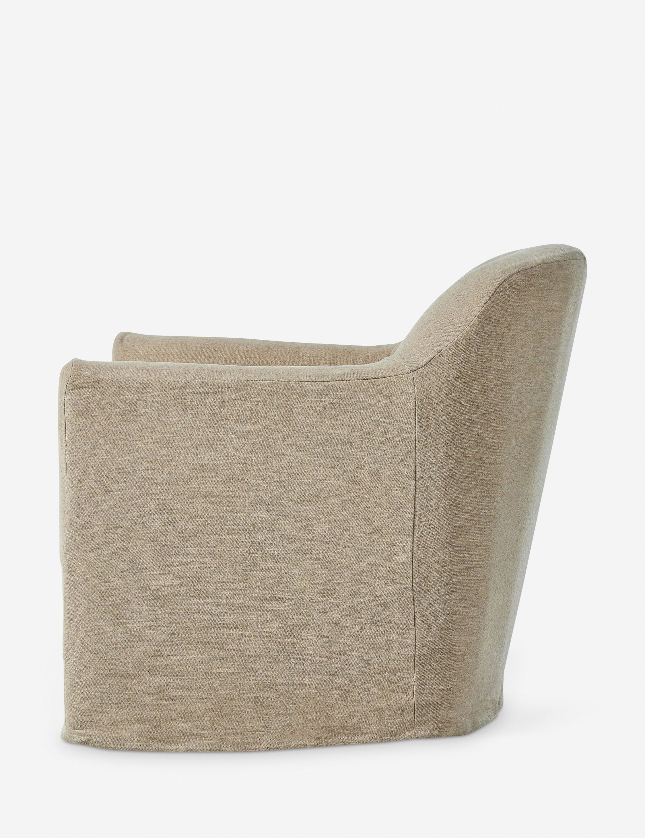 Lowell Slipcover Swivel Chair by Amber Lewis x Four Hands - Image 4