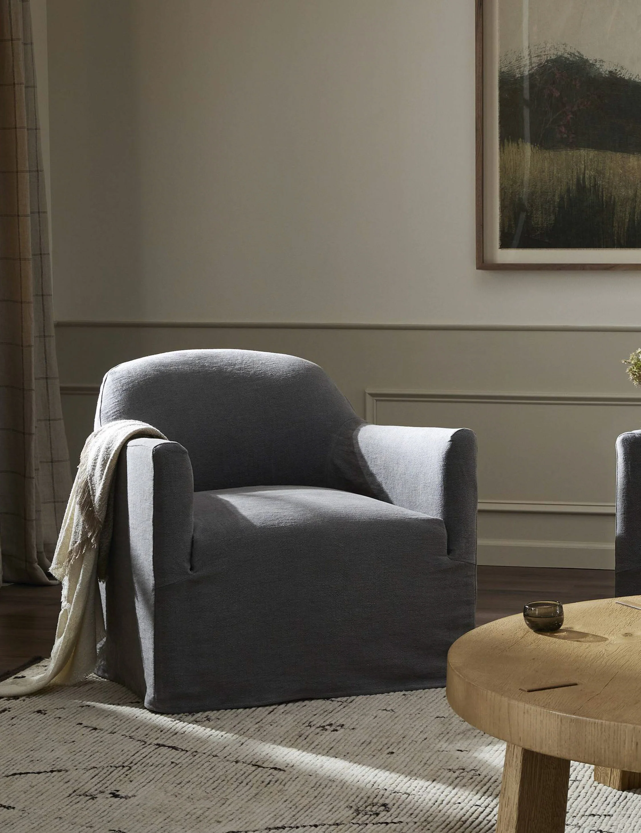 Lowell Slipcover Swivel Chair by Amber Lewis x Four Hands - Image 7