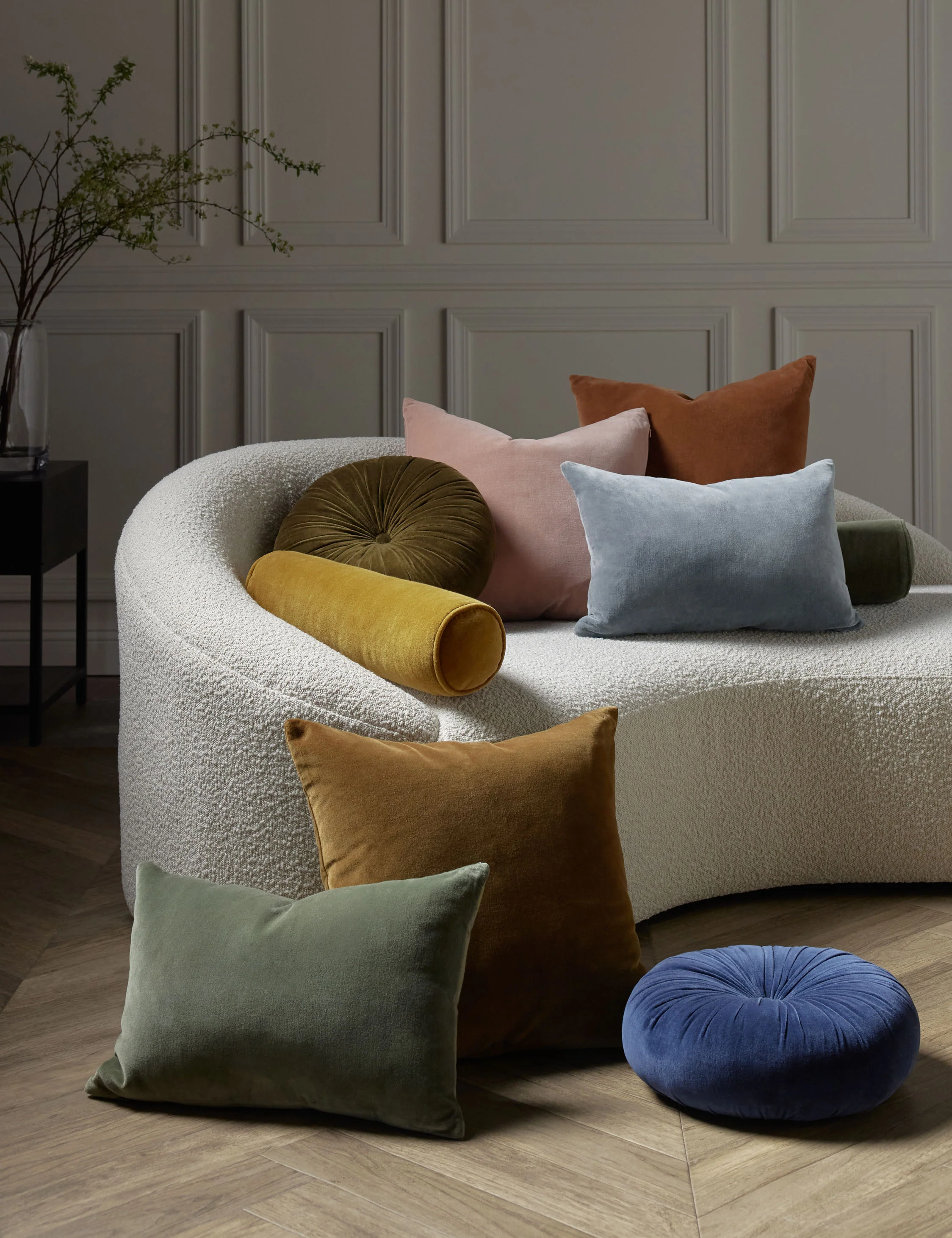 Monroe Velvet Round Pillow - Image 47