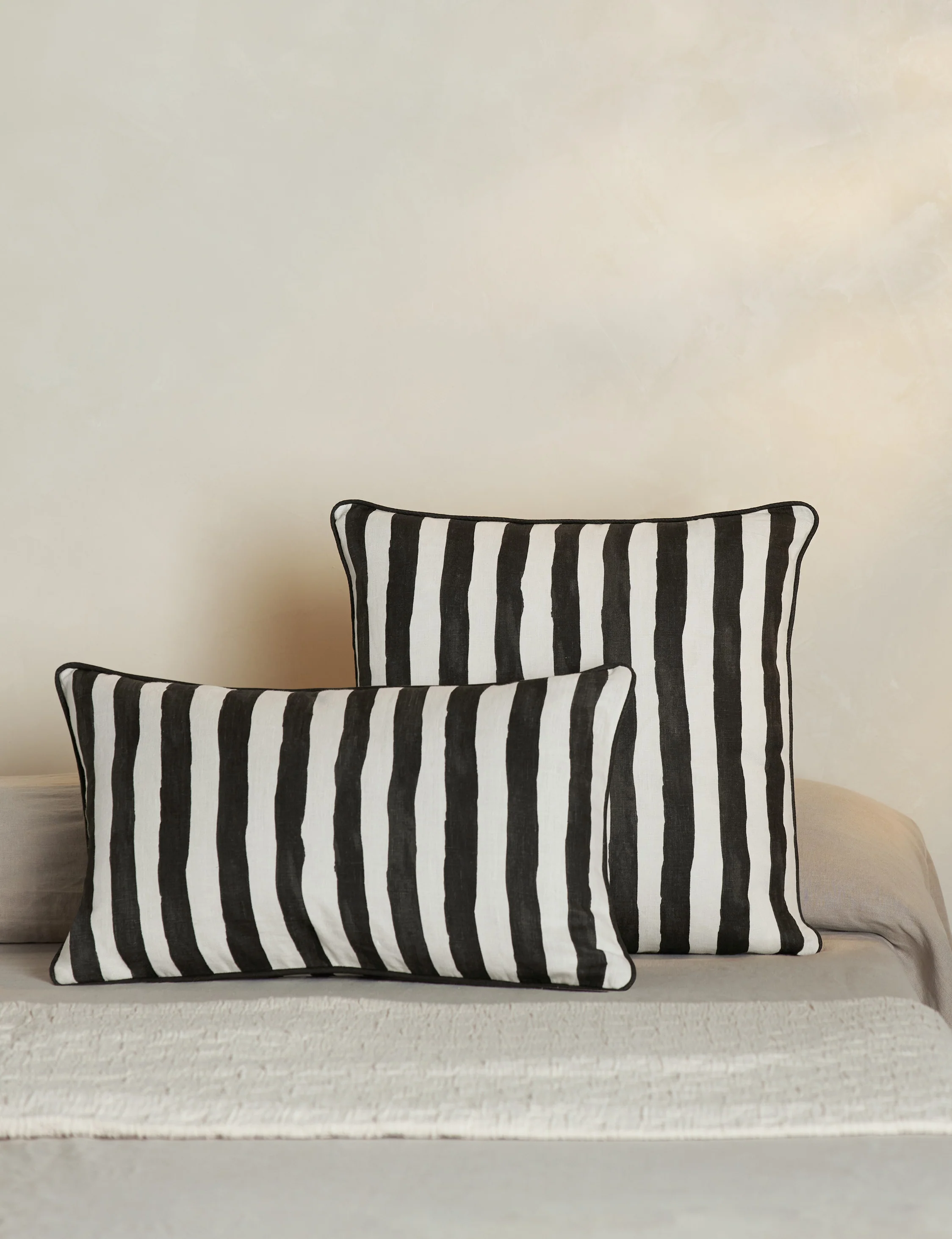 Painterly Stripe Linen Pillow by Sarah Sherman Samuel - Image 3