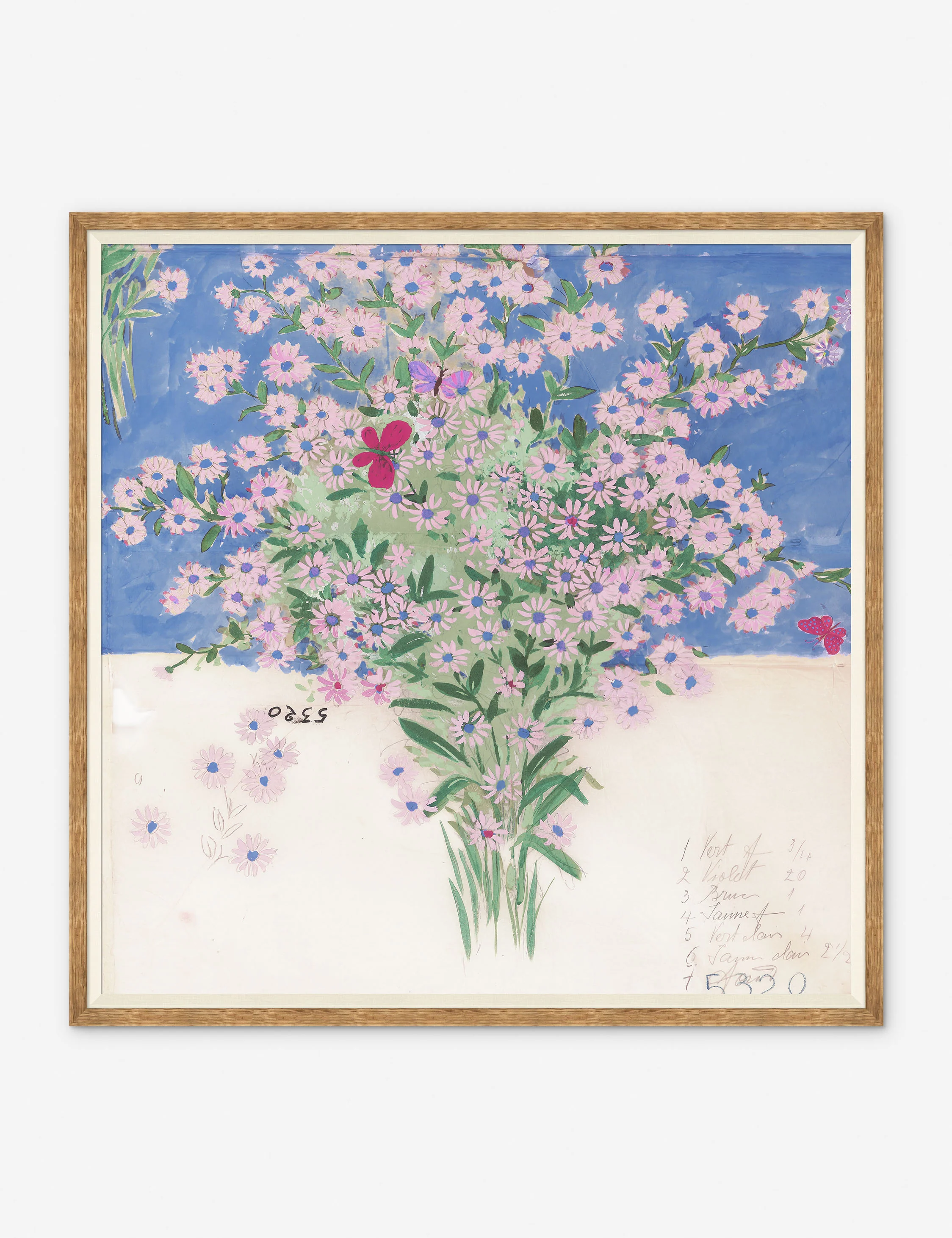 Papillons Et Margeurites Diptych Print by Paule Marrot - Image 3