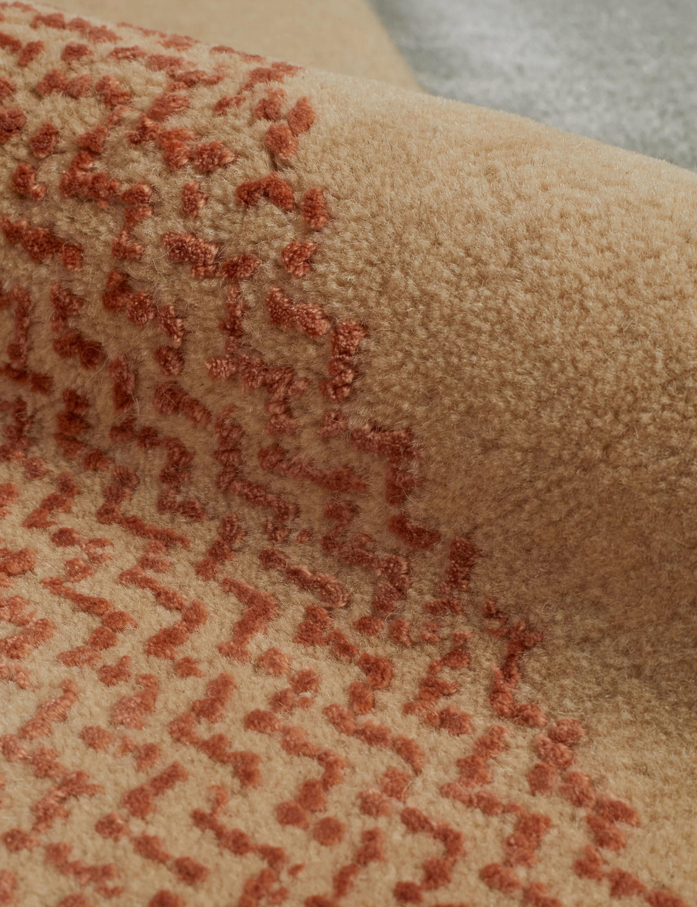 Pemberton Hand-Loomed Wool Blend Rug Swatch, Rust and Blue - Image 2