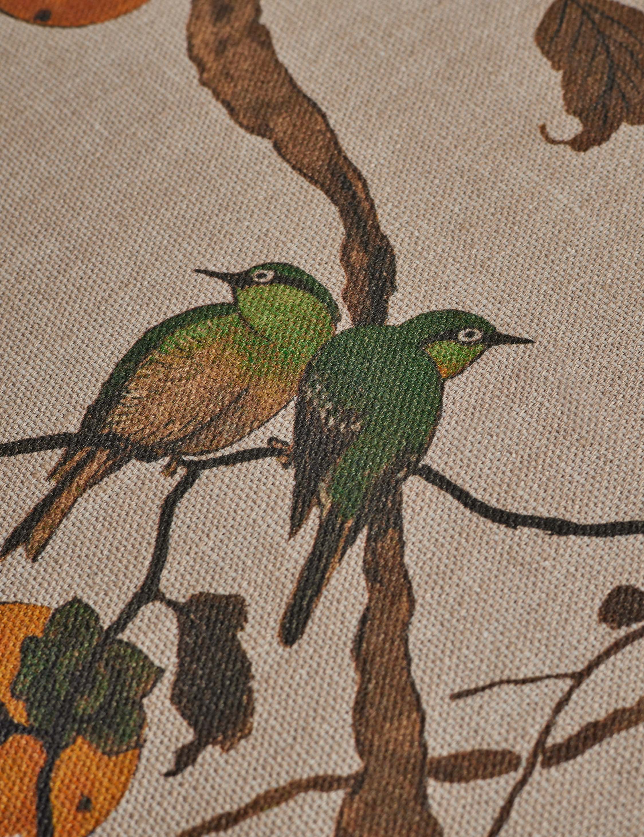 Persimmon Birds Flax Linen Fabric by Nathan Turner - Image 12