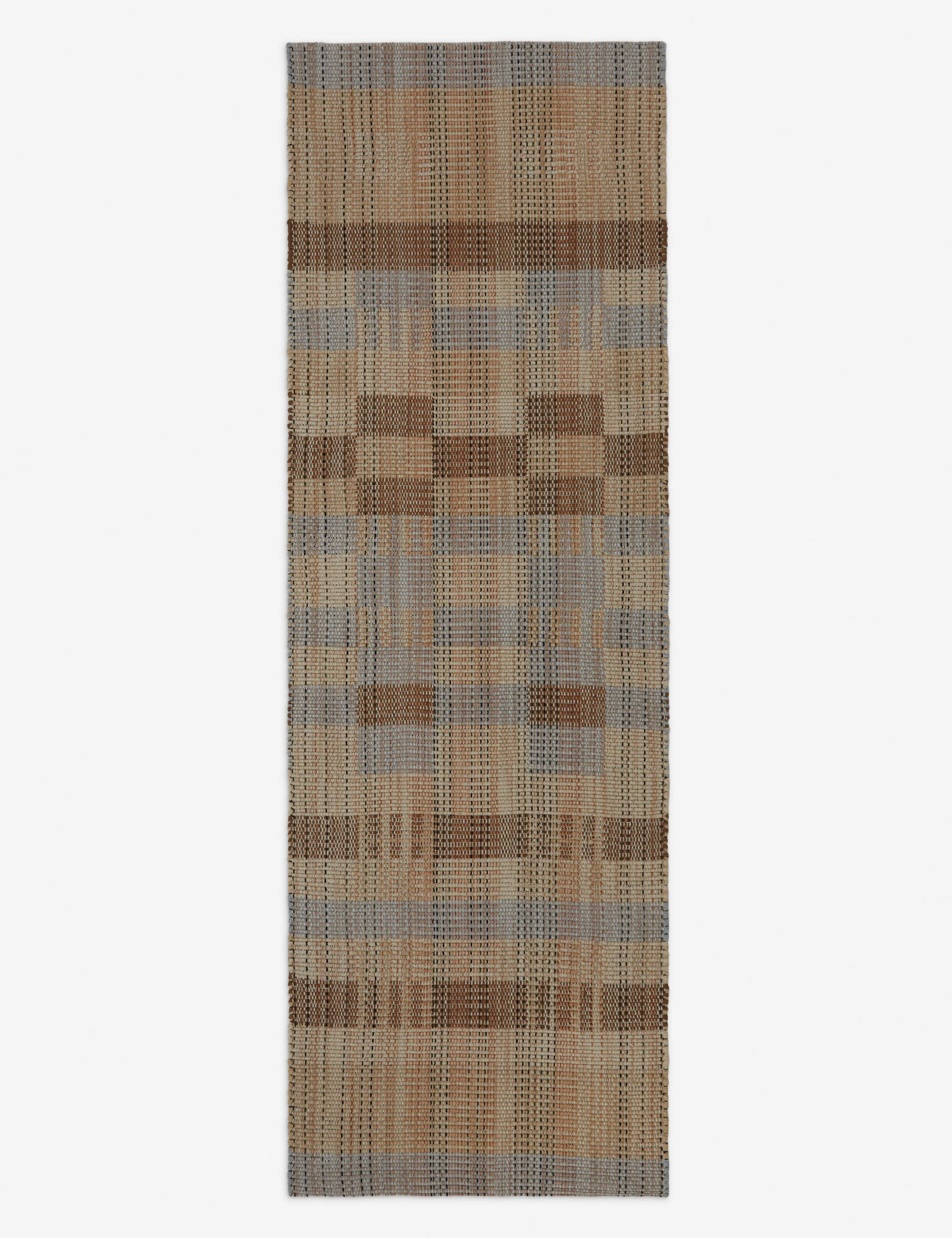 Sorell Handwoven Blend Rug Swatch, Brown and Blue - Image 4