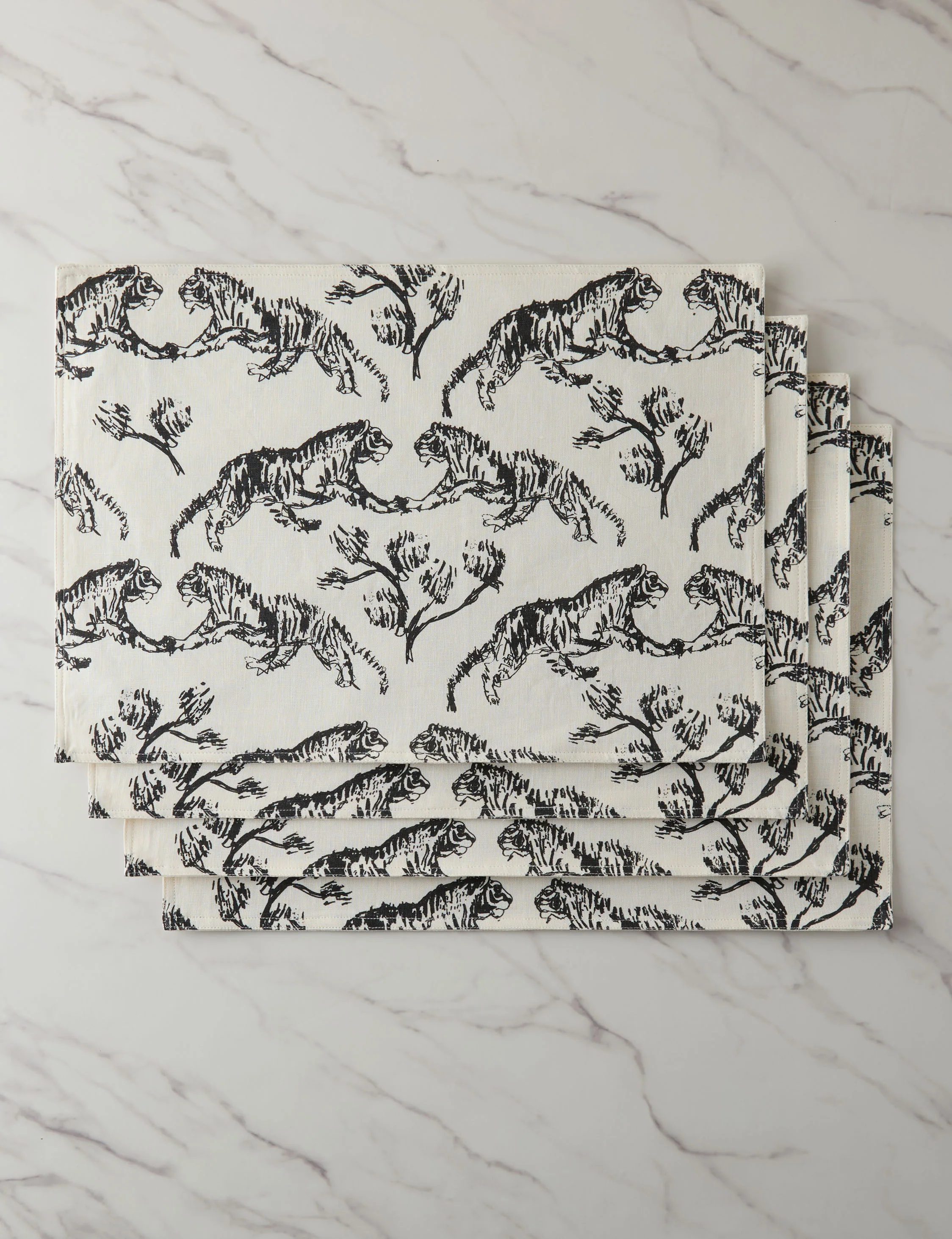 Tiger Linen Placemats (Set of 4) by Sarah Sherman Samuel - Image 2
