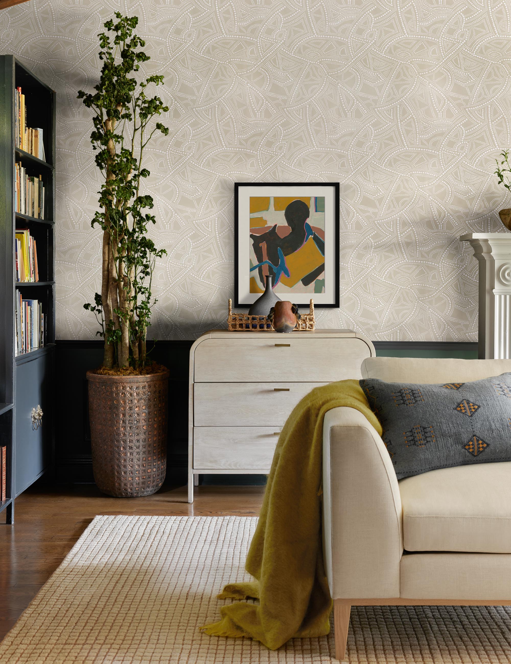 Uma Hand-Knotted Wool Rug Swatch, Taupe and Natural - Image 4