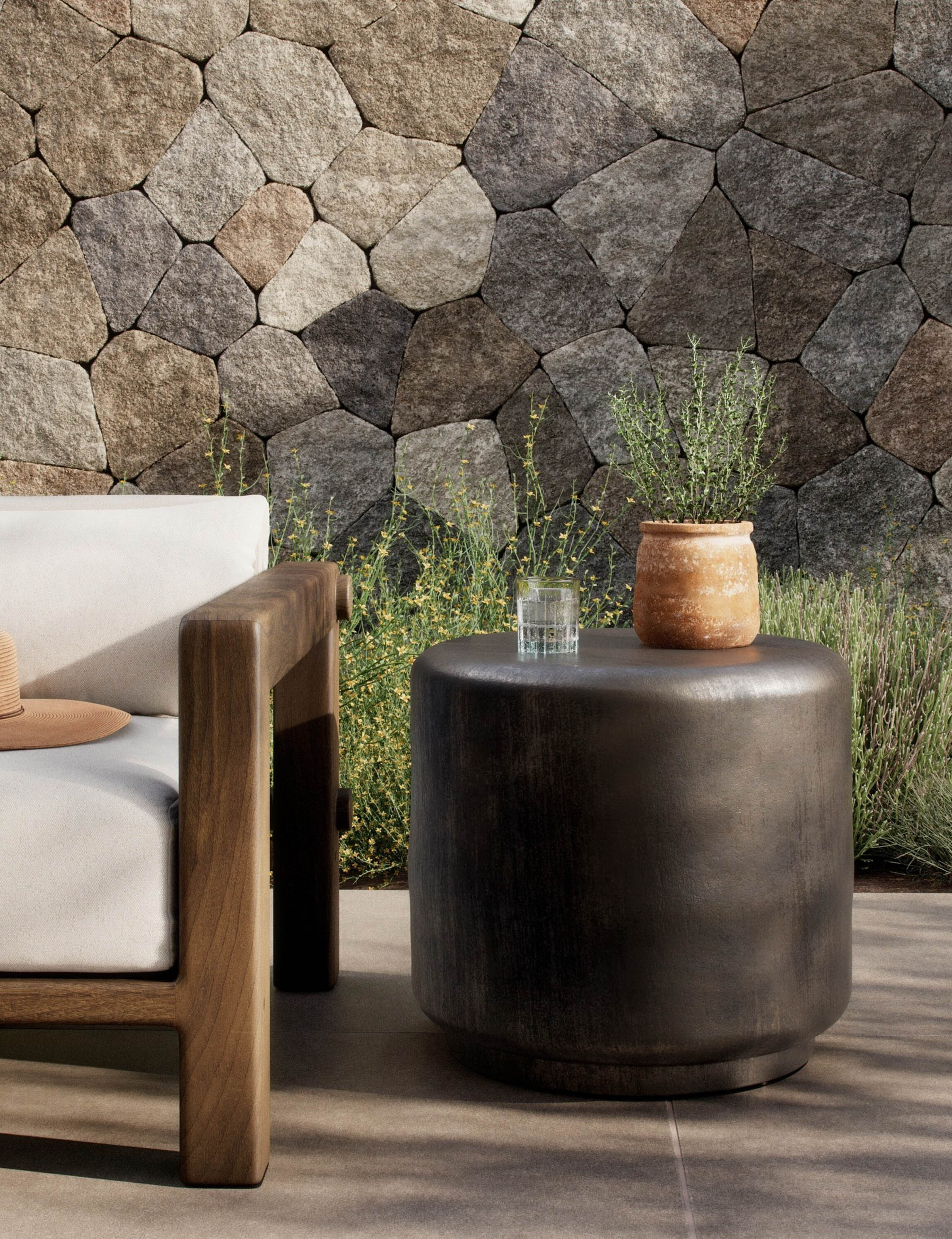 Venetia Indoor / Outdoor Round Side Table by Amber Lewis x Four Hands - Image 6