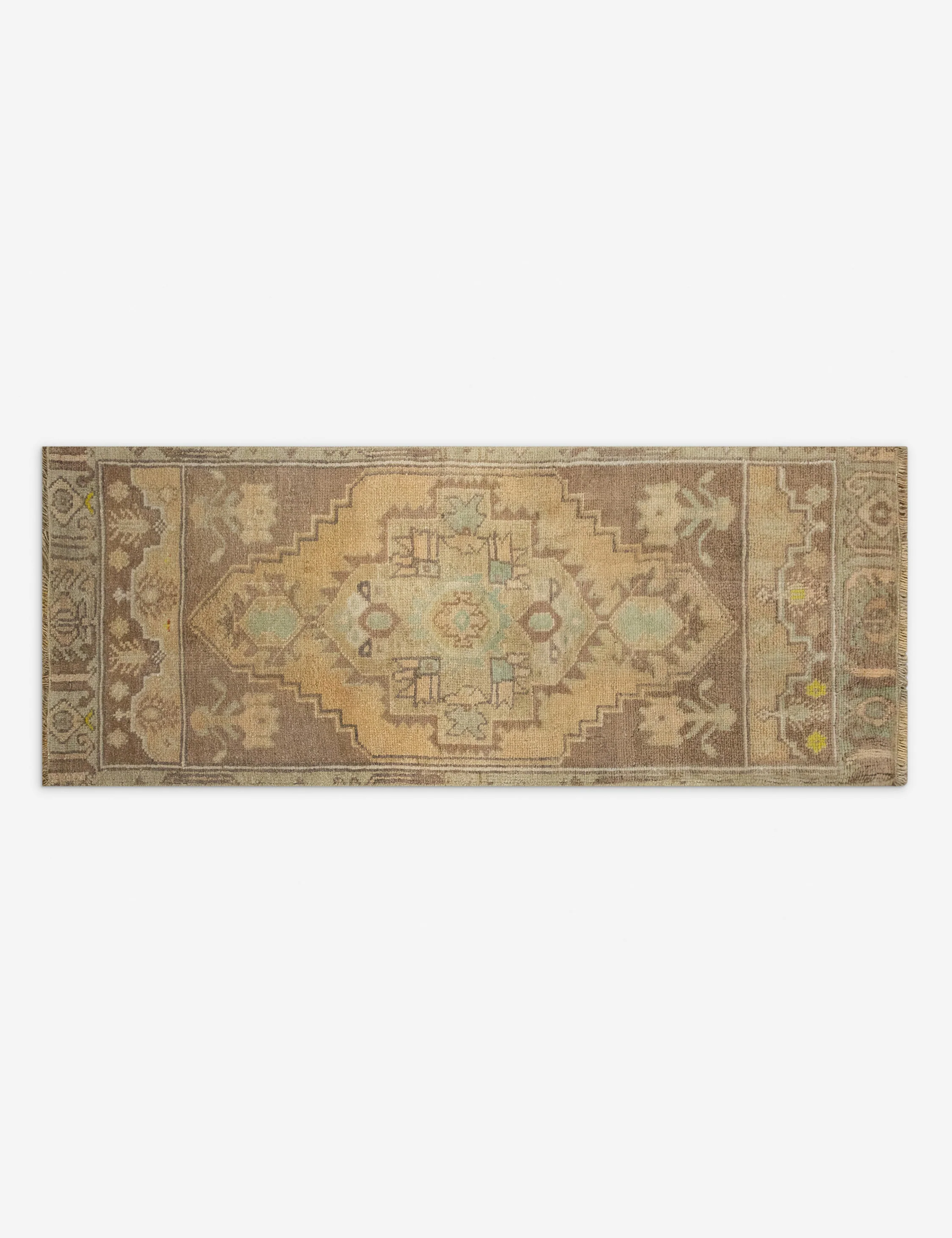 Vintage Turkish Hand-Knotted Wool Mini Rug No. 322, 1'2" x 3'5"