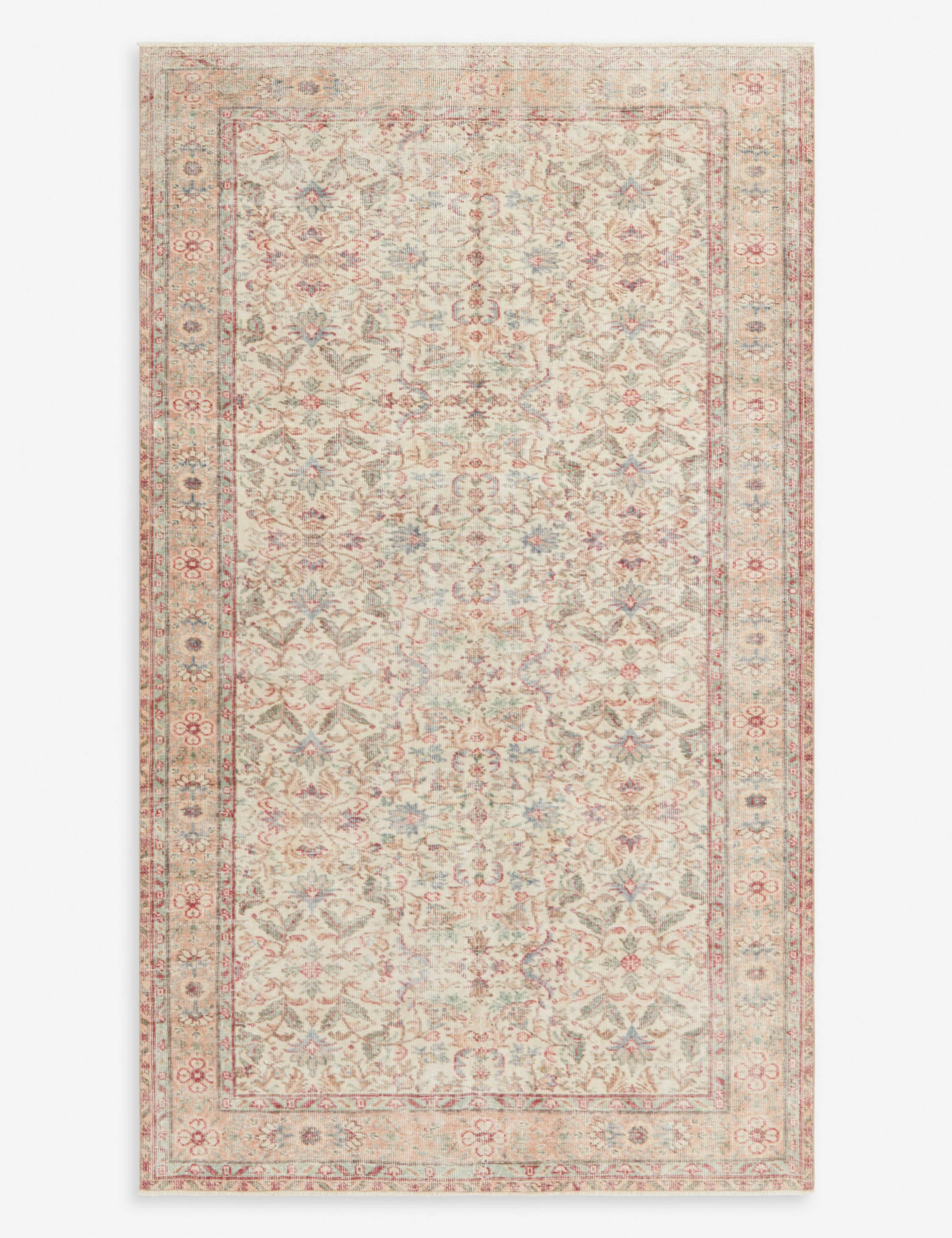 Vintage Turkish Hand-Knotted Wool Rug No. 289, 5'4" x 8'11"