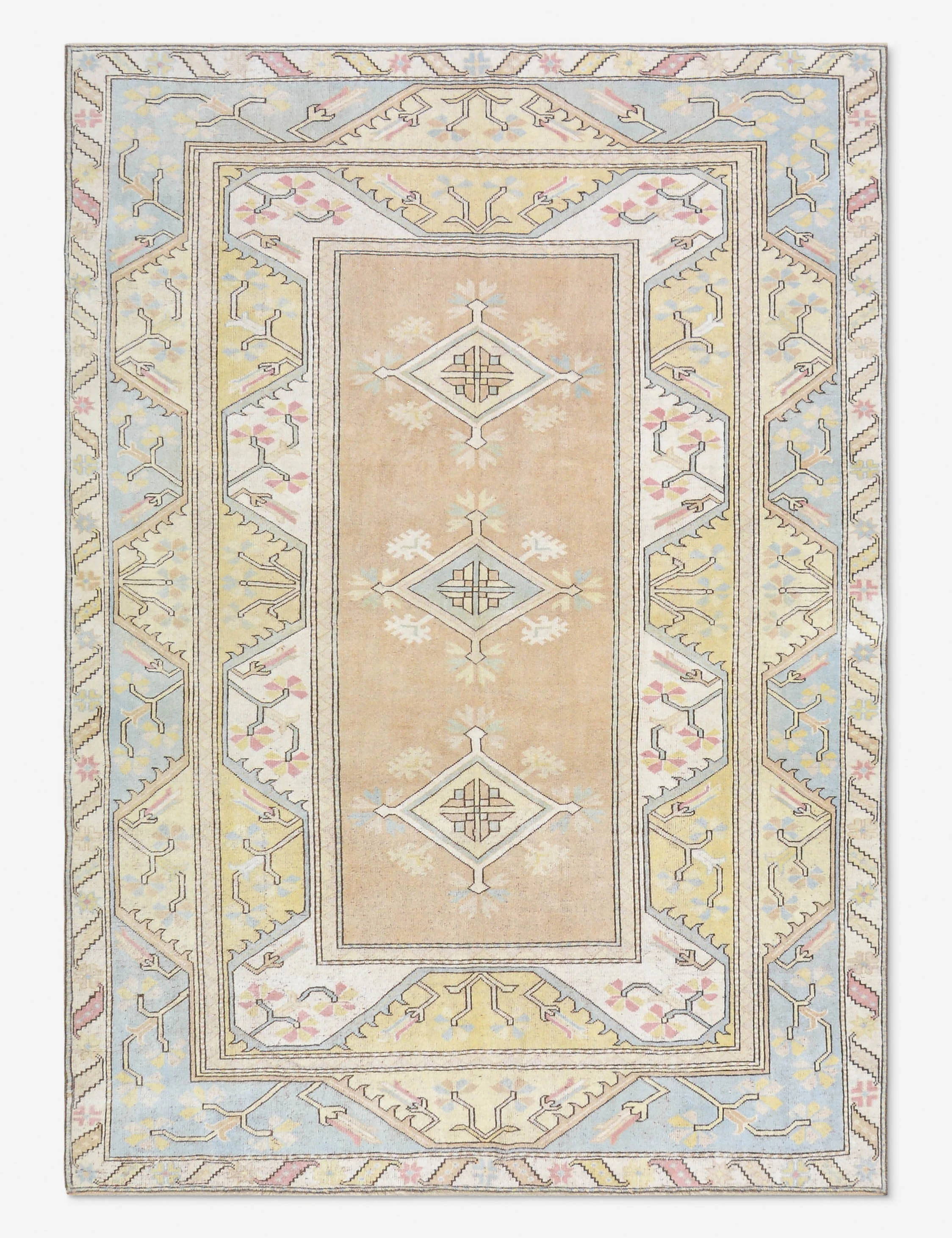 Vintage Turkish Hand-Knotted Wool Rug No. 492, 6' 7" x 9' 1"