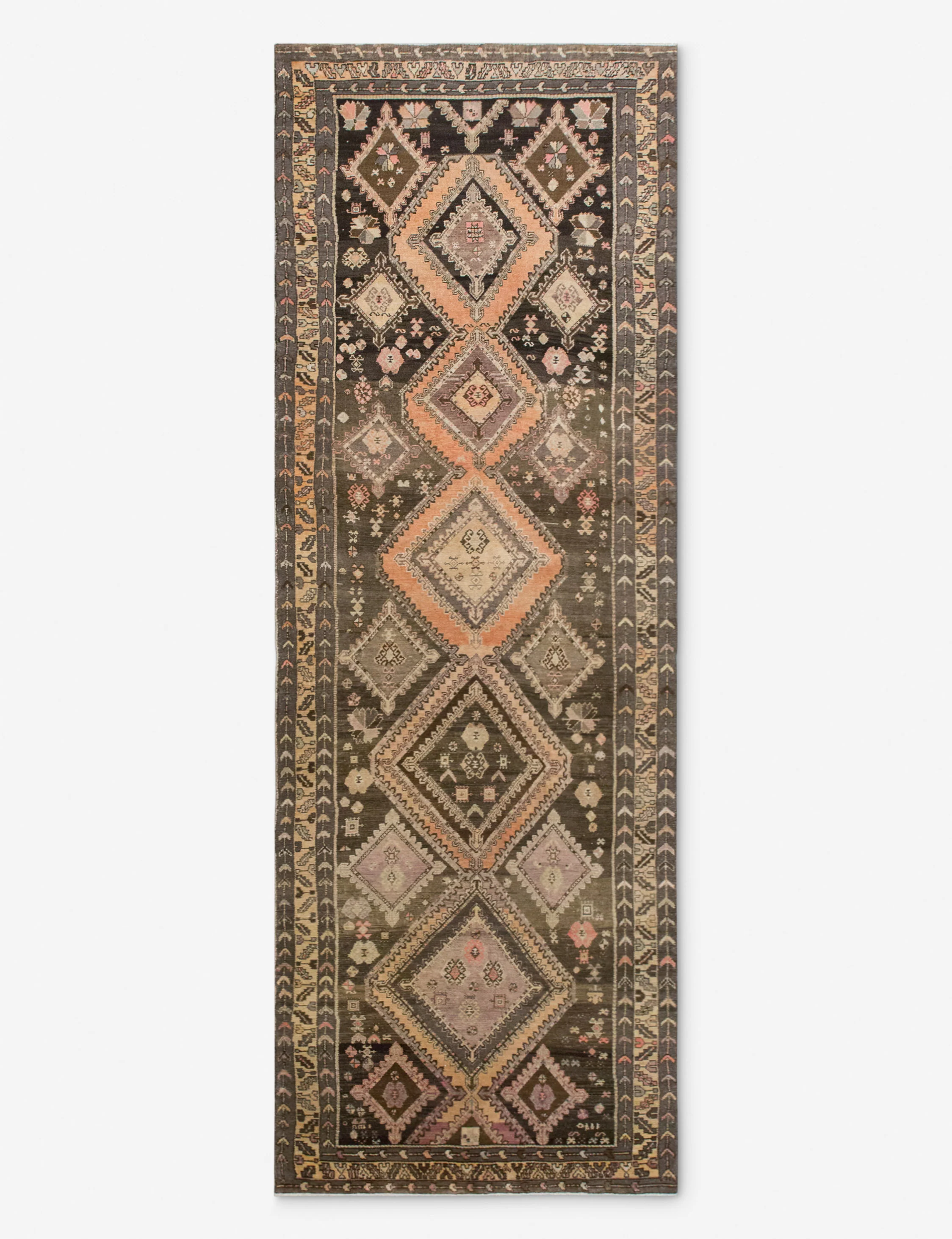 Vintage Turkish Hand-Knotted Wool Runner Rug No. 304, 4'6" x 13'9"